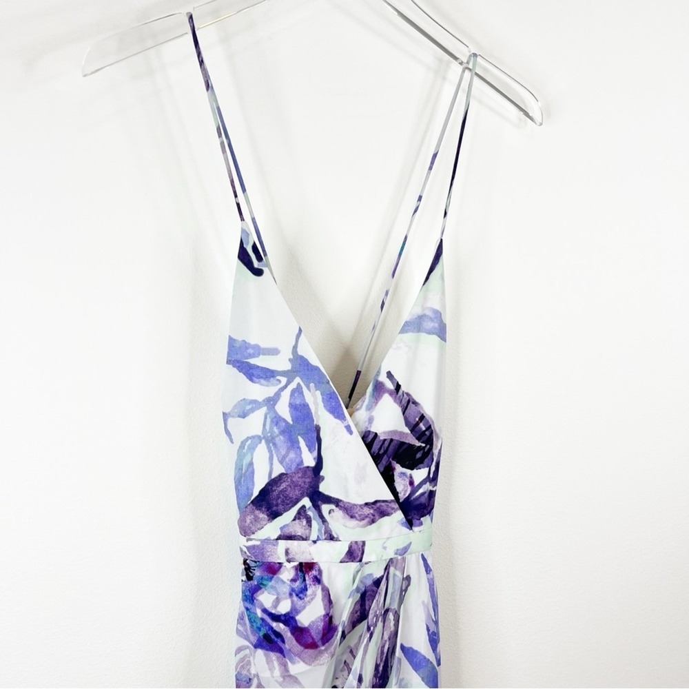 NWT Fame and Partners Women's Fallen Leaves Print Maxi Dress 10 - Picture 4 of 7